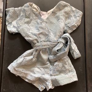 Bailey’s Blossoms - 6-9 months lace romper.